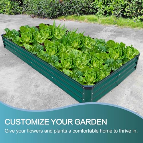 GARDMAX 8x4x1FT Galvanized Raised Garden Bed Kit
