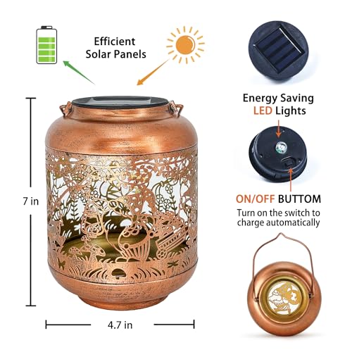 2 Pack Gnomes Solar Lanterns Outdoor Waterproof (2 Count)