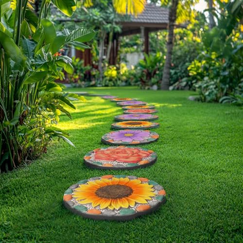 Garden Stepping Stones Outdoor 10x10x0.75 Inch