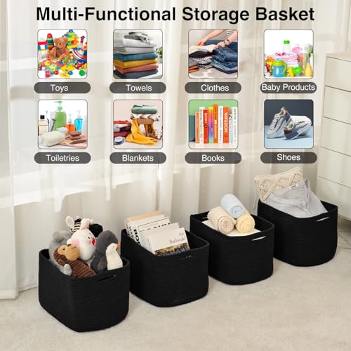 Storage Baskets for Organizing & Shelves (4 Count)