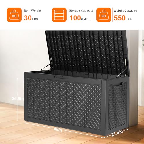 100 Gallon Deck Boxes Outdoor Waterproof