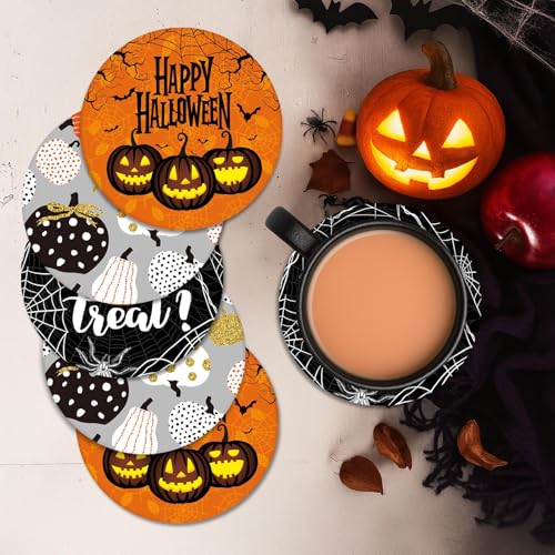 Halloween Ceramic Stone Coasters for Drinks (6 Count)
