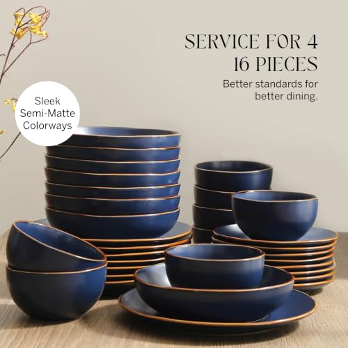 Brasa Stoneware 16 Piece Modern Dinnerware Sets