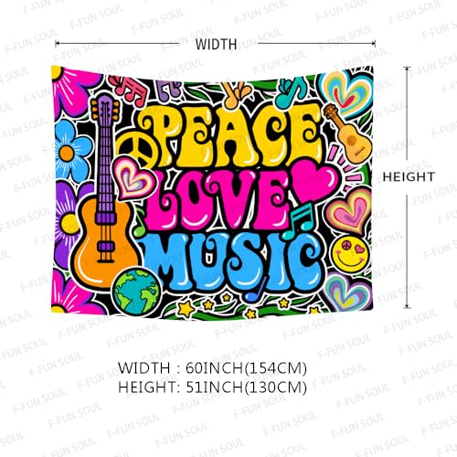 Peace Love and Music Tapestry