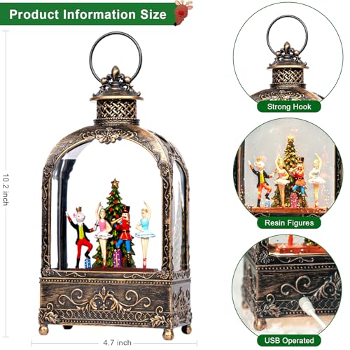 Nutcracker Christmas Snow Globes Lantern Christmas Snow Globe with Music Dance Soldier Nutcracker Scene
