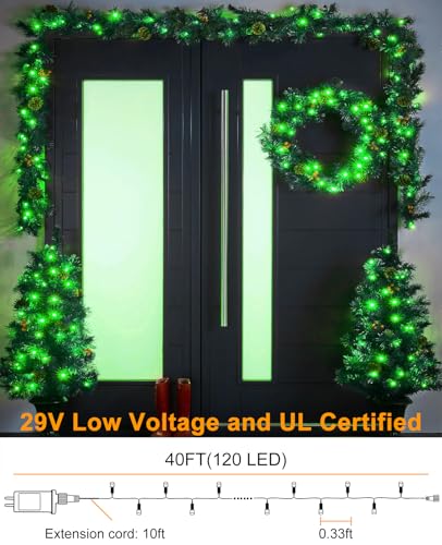 40FT 120 LED Christmas Lights Outdoor