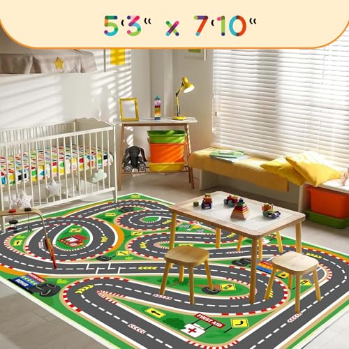 Kids Rug Playmat City Life Playroom Rug Activity Mat for Kids Toy Car Kids Carpet for Playroom Living Room (24 Sq Ft)