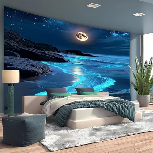 Nature Tapestry Forest Tree Sea Cave Wall Hanging