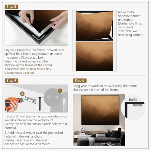 46"x60" Extra Large Framed Wall Art Warm Earth Tones Abstract Landscape Illustration for Home Living Room Bedroom Decor