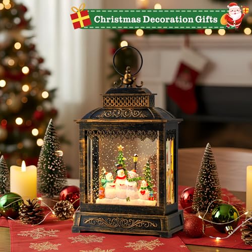 Christmas Snow Globes Lantern Christmas Snow Globe with Music Snowman Poetry