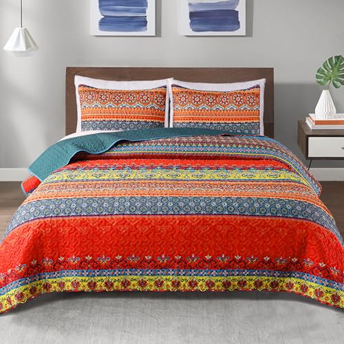 Reversible Boho Quilts Full Size Blue