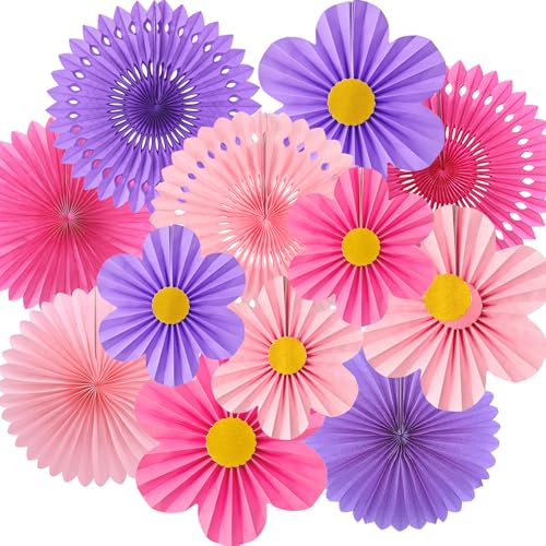 12 Pcs Pink Purple Party Decorations (12 Count)