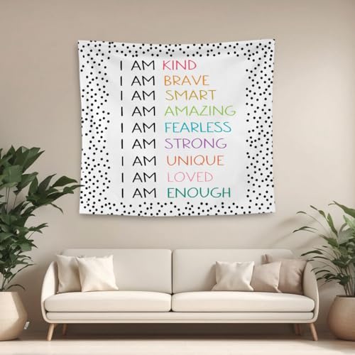 Positive Affirmations Tapestry Wall Decor 50x60 Inches