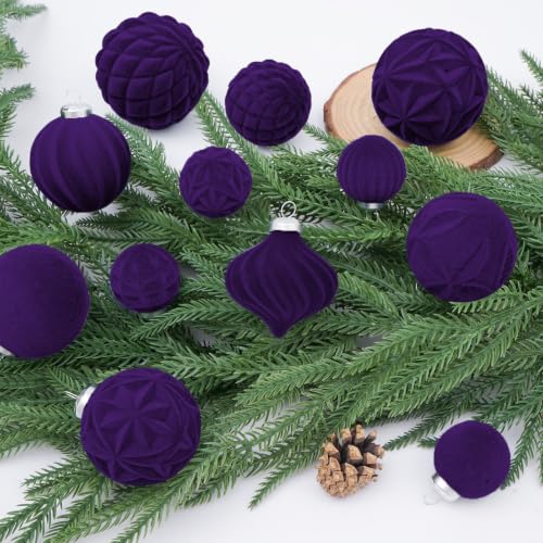 46PCS Velvet Christmas Ball Ornaments Set (46 Count)
