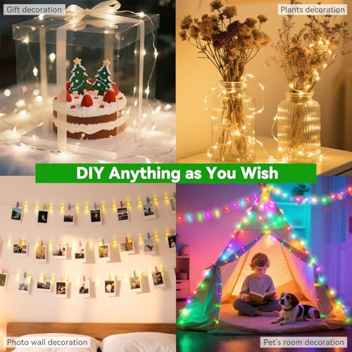 130FT Color Changing Led Fairy Lights Plug in with Remote