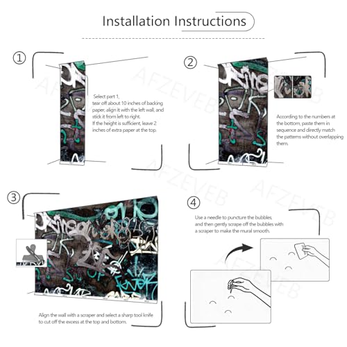 Graffiti Peel and Stick Wallpaper Abstract Art Walls Mural