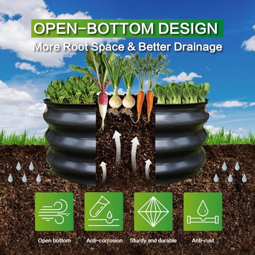 GARDMAX 2 Pack 2x2x1FT Galvanized Round Raised Garden Bed Kit