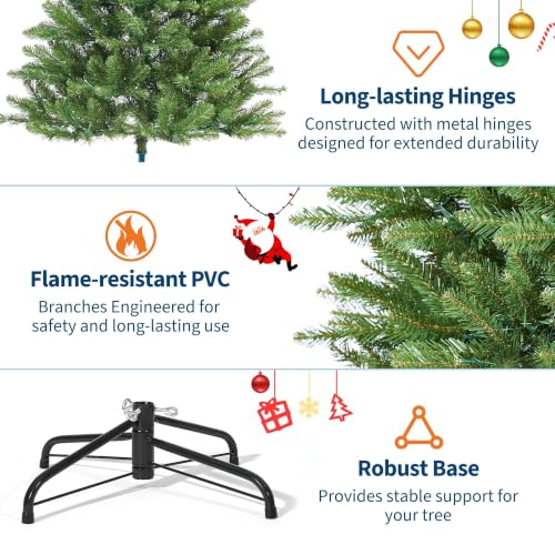 10ft Prelit Noble Fir Wide Artificial Christmas Tree with RGBW Light