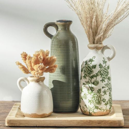 Vintage Vase Set of 3 with Handle (3 Count)
