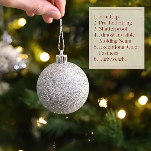 50ct Christmas Tree Decorations Ball Ornaments 2.36 Inches (50 Count)