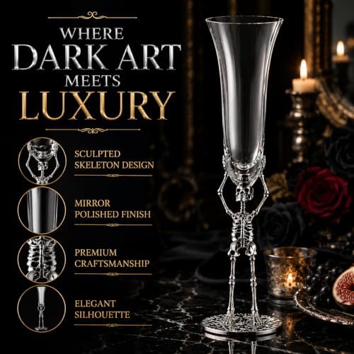 Skeleton Champagne Flute Glass 7.5oz