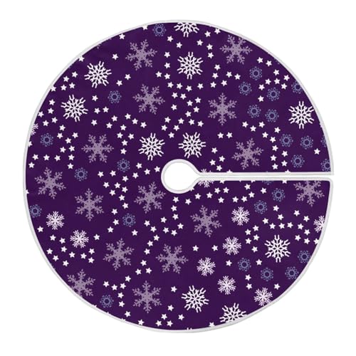Christmas Purple Snowflakes Tree Skirt