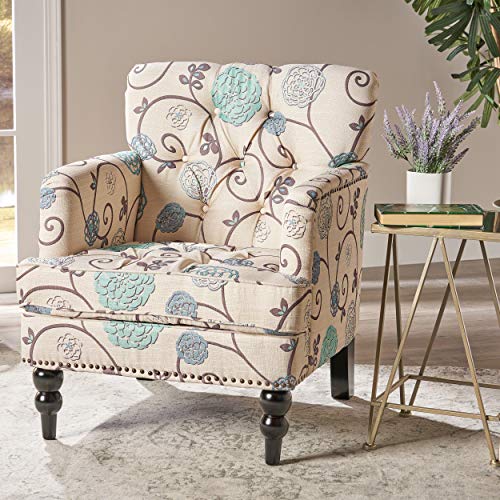 Harrison Fabric Tufted Club Chair
