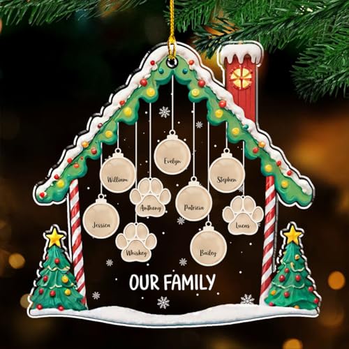 Personalized Family Christmas Acrylic Ornament 2024
