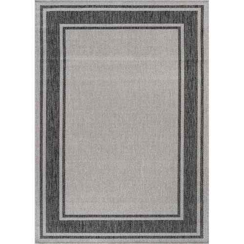 Outdoor Rug 6x9 Modern Bordered Area Rugs for Indoor and Outdoor Patio Deck Porch Garden Waterproof Weather Sun Resistant Washable Outside Carpet (54 Sq Ft)