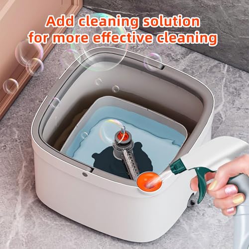 Spin Mop and Bucket Set with Self Separation Dirty and Clean Water System