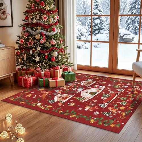 Washable Christmas Rug Runner 3x4