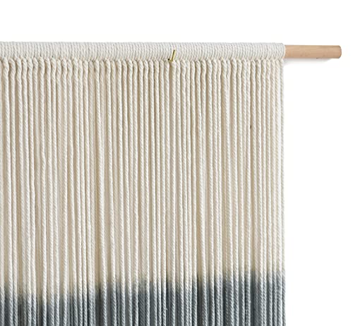 Macrame Wall Hanging Grey Dip Dye Large Boho Fiber Wall Art Decor 57"W*35"L