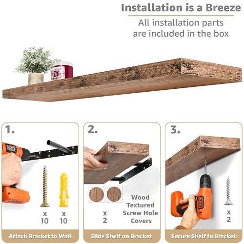 Floating Shelves for Wall Storage (3 Count)