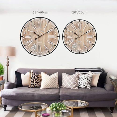 20 Inch Large Farmhouse Wall Clock