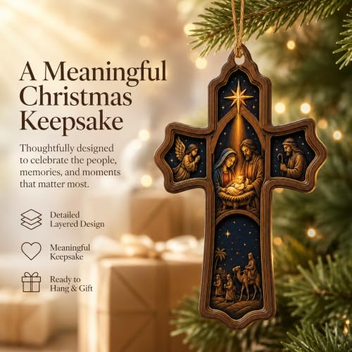 Nativity Cross Christmas Ornament 2026