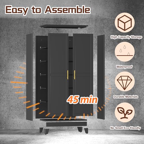75" Metal Kitchen Pantry Cabinet