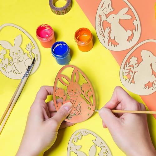 36PCS Wooden Easter Ornaments to Paint (36 Count)