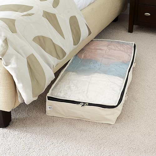 Cedarline Under Bed Storage Bag with Heavy‑Duty Cotton Canvas and Durable 3‑Sided Zipper