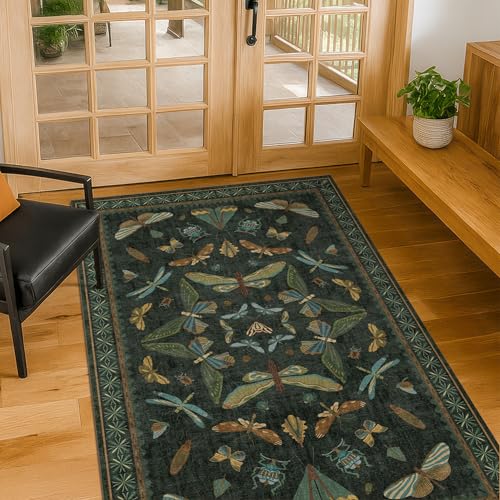 Dark Green Rug for Entryway Indoor (18 Sq Ft)