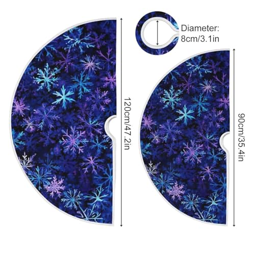 Christmas Blue Purple Snowflake Tree Skirt