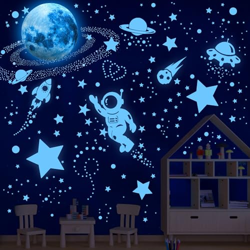 530 Glow in the Dark Stars for Ceiling Moon and Space Wall Decals