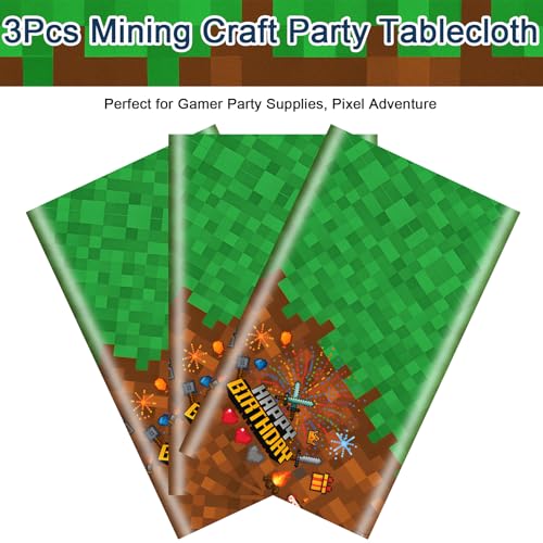 Pixel Design Party Tablecloths (3 Count)