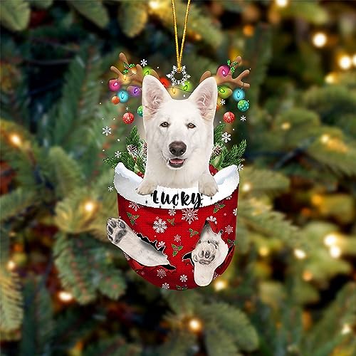 White German Shepherd Dog Christmas Ornament