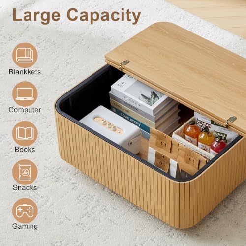 31.5" Square Coffee Table with Storage