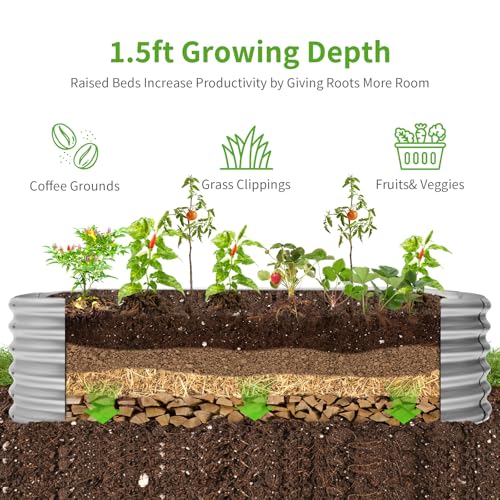 6x3x1.5ft Galvanized Raised Garden Bed Kit
