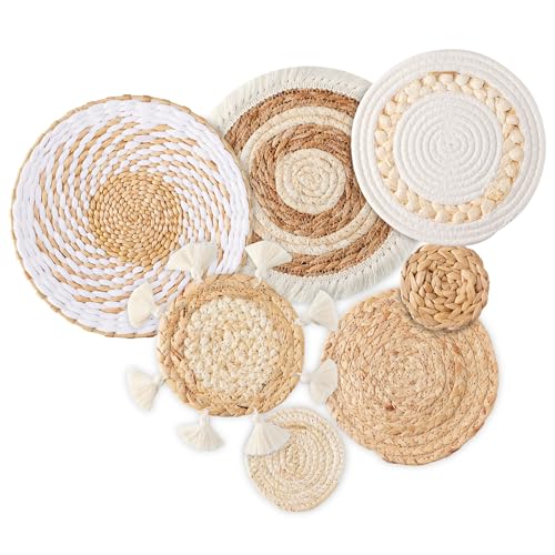 7 Pack Boho Wall Basket Decor (7 Count)