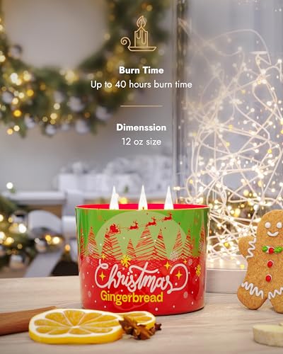 Luxury Christmas Candle Gingerbread Scented (12 Ounce)