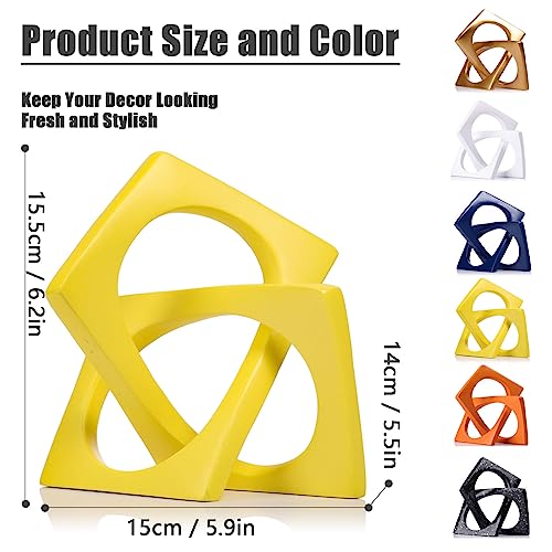 Yellow Knot Statue for Coffee Table Centerpiece Decor