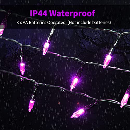 Purple String Lights Battery Operated 2 Pack 17.8 Feet 50 LED (17.8 Foot)