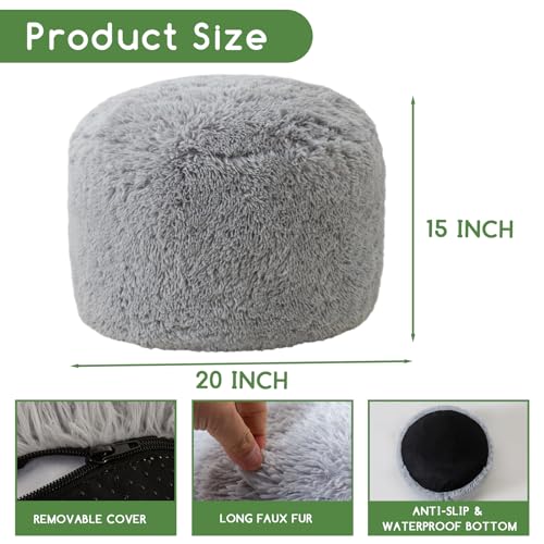 Round Stuffed Pouf Ottoman
